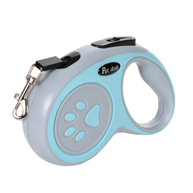 5M Nylon Dog Leash For Small Medium Dogs Automatic Retractable Pet Roulette Cute Paw Print French Bulldog Yorkshire Accessories 5