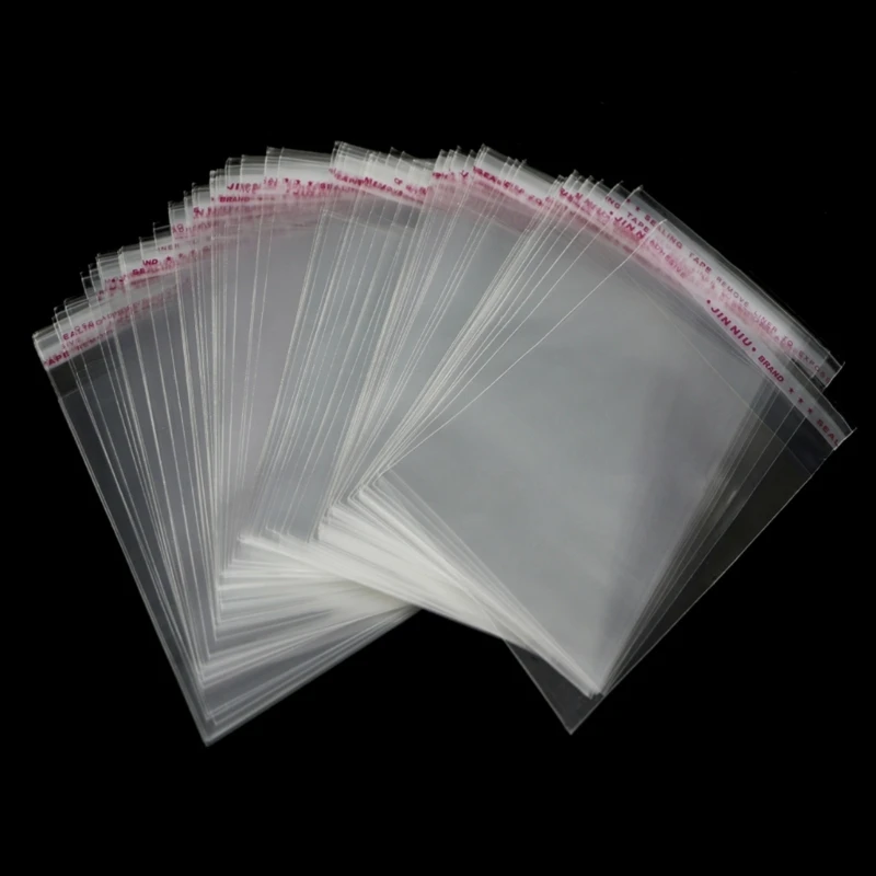 

100 шт., прозрачные самоклеящиеся лоты, уплотнение для ювелирных изделий своими руками, пластиковые пакеты 8x12 см, 3,1 дюйма