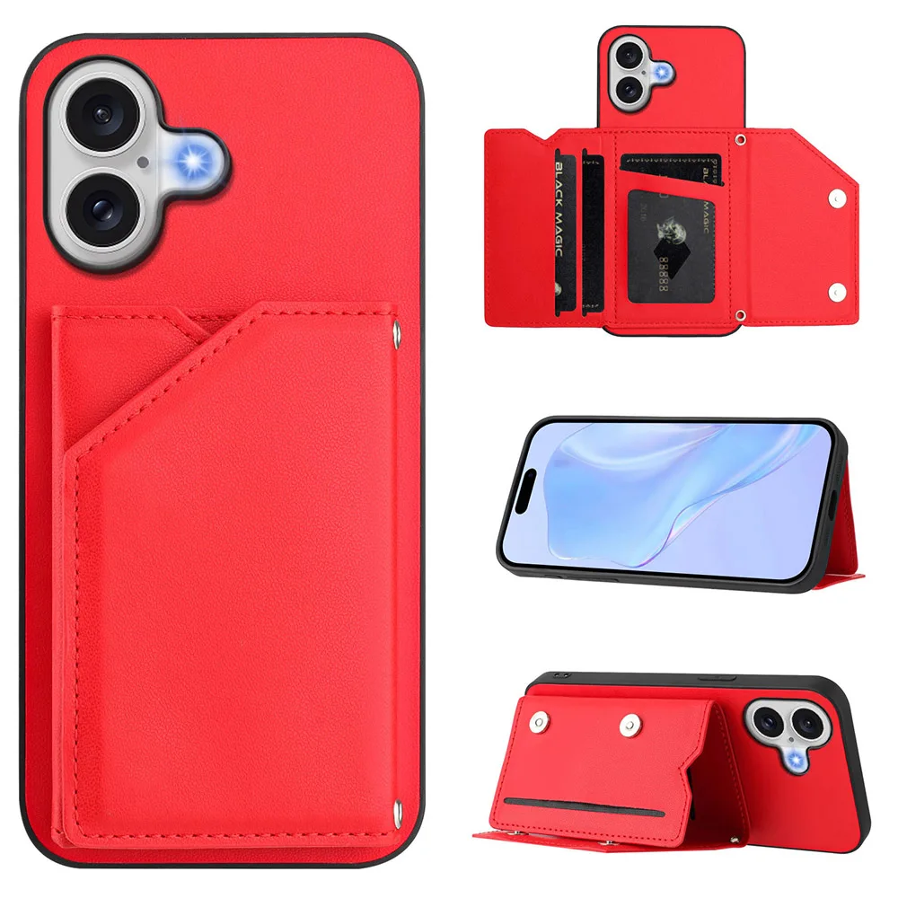 Card Holder Button-Flip Leather Wallet Phone Cover