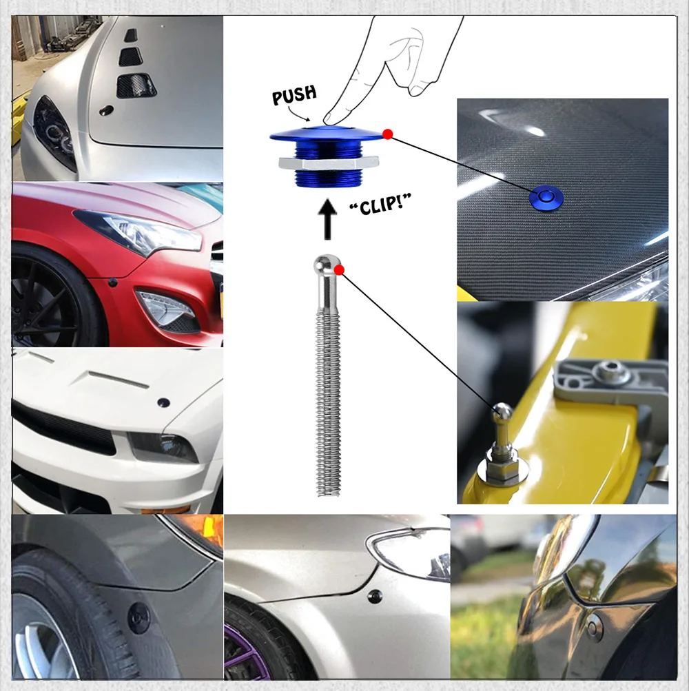 1.25 "Universal Stil Push-Taste Billet Haube Pins Lock Clip Kit Für BMW ect Auto Schnell Pins PQY-HPL04/05 – Detail 5