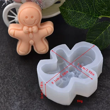 Smile Face Gingerbread Man Silicone Mold Gingerbread Sugar Cake DIY Candle Making Supplies Mould Festival Christmas Decoraions