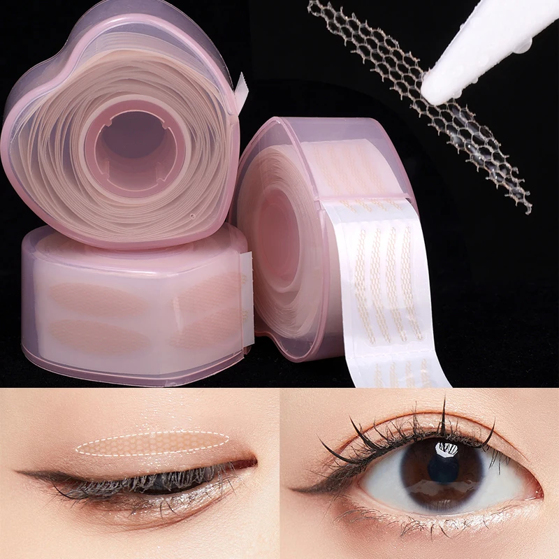 

360/600pcs Eyelid Tape Sticker Invisible Double Fold Eyelid Lace Paste Clear Beige Stripe Self-adhesive Eye Tape Makeup Tools