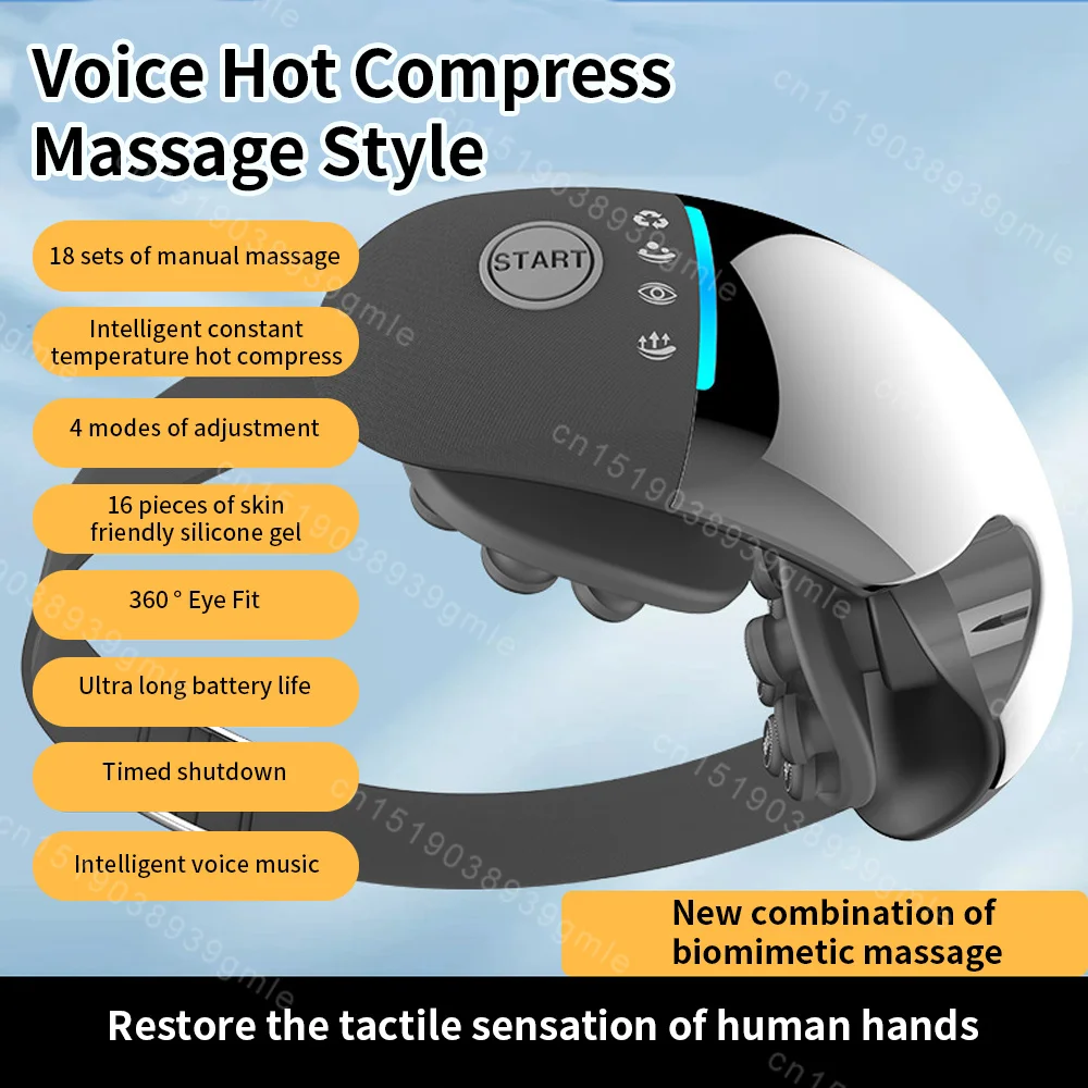 Electric Eye Massager Vibration Therapy Air Pressure Heating Massage Relax Health Care Fatigue Stress Bluetooth Music Foldable