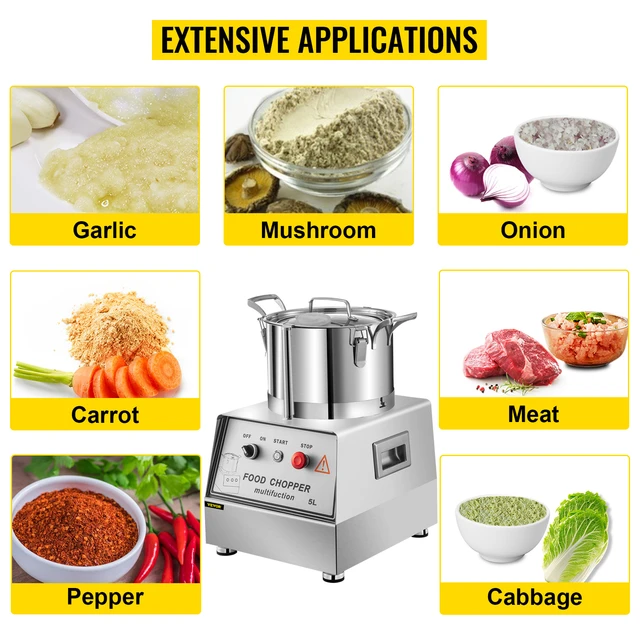 550W Stainless Steel Base CE Commercial Vegetable Slicer Chopper