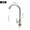 1Pcs Kitchen Faucet 304 Stainless Steel Water Purifier Single Cold Water Lever Hole Tap Silver 360° Rotation Elbow Sink Taps 4
