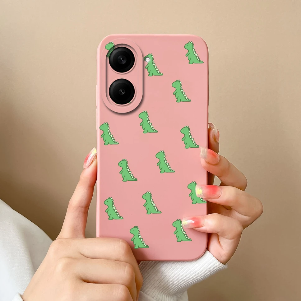 Lovely Dinosaur Lightweight Anti-Drop Liquid Silicone Phone Case