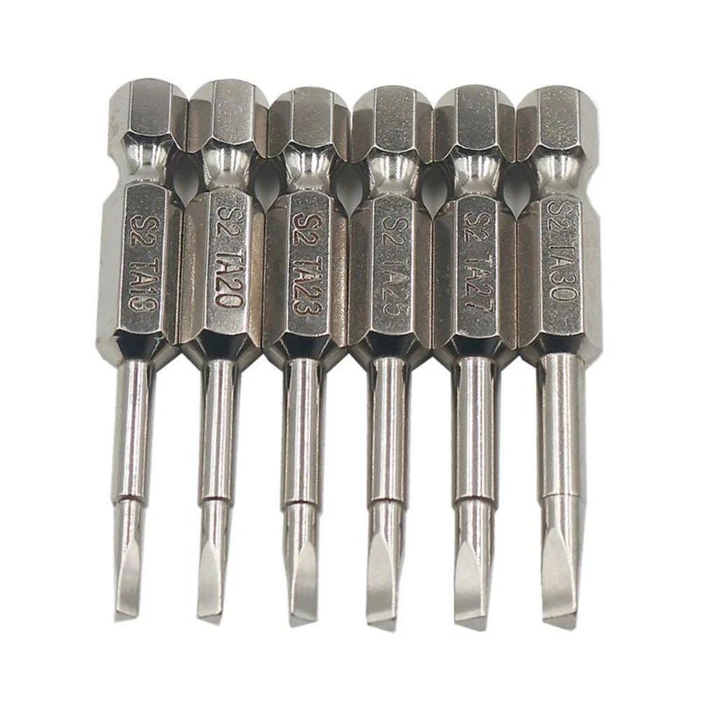 

6Pcs/Set Magnetic Triangle Head Screwdriver Bits Set 1/4" Steel Anti Slip Hex Screw Equipment Electric Power Tool Accessories