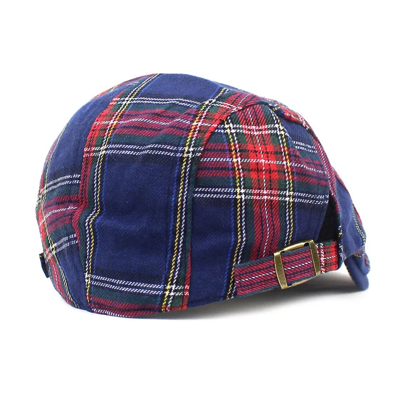 Unisex Plaid Vintage Baskenmütze Hüte Männer Frauen Britische Maler Zeitungsjunge Hut Frühling Sommer Hüte Schirmmütze Lässige Verstellbare Kappen – Detail 5