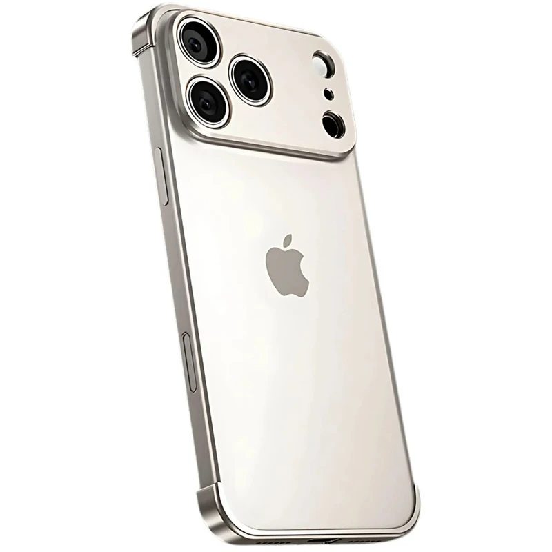 Metal Frameless Bumper Case with Lens Protection and Corner Pads Cover