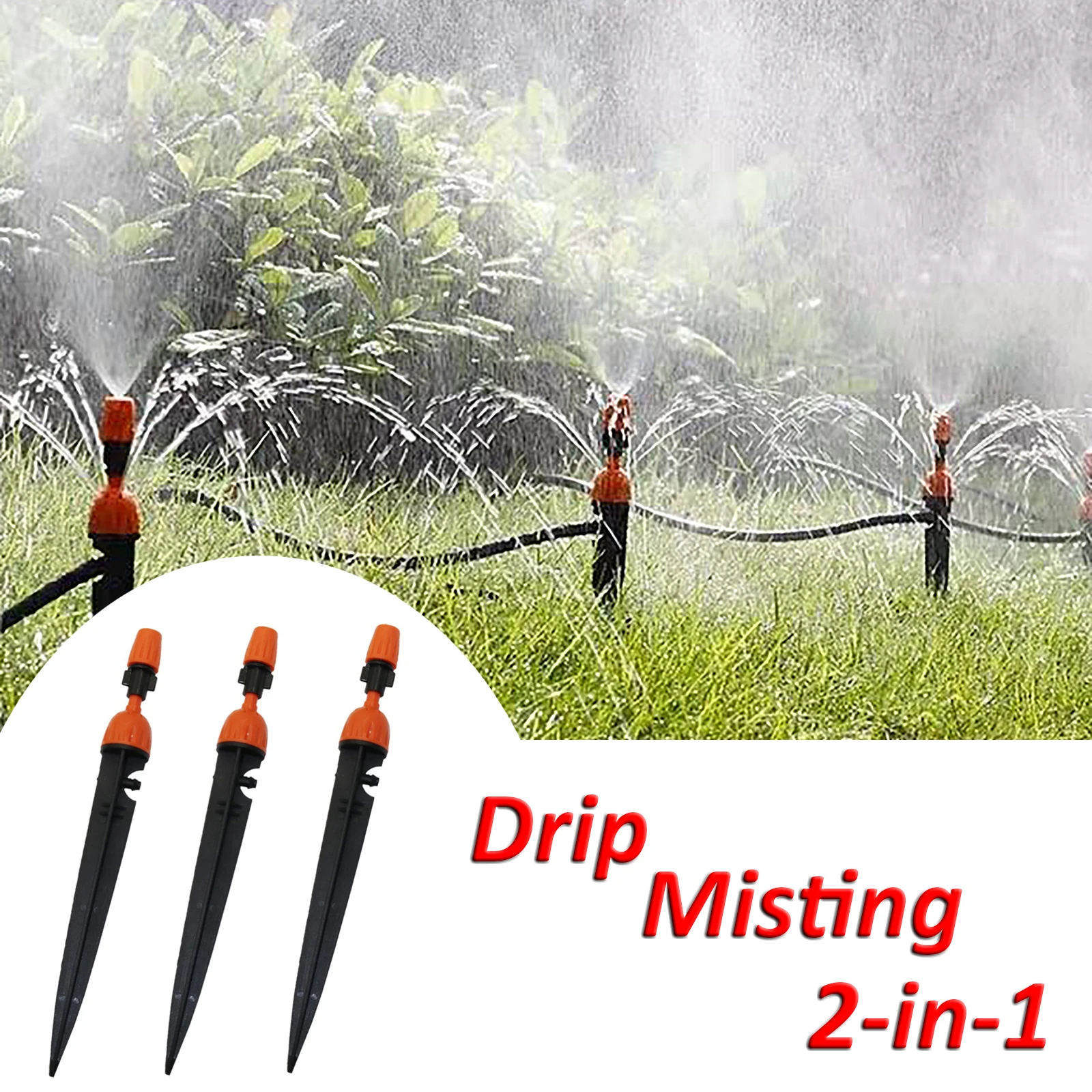 5/10/20Pcs Drip Misting Sprinkler Adjustable Atomized 1/4" Barb Nozzle Garden Greenhouse Flowerbed Bonsai Lawn Water Irrigation