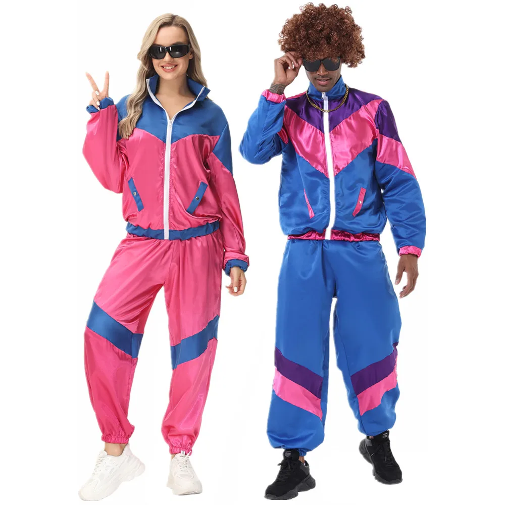 Carnival Couples Hippie Costumes Male Women Vintage Party 70s 80s Rock Disco Clothing Suit Cosplay Halloween Outfits cosplay costume men festival costume set