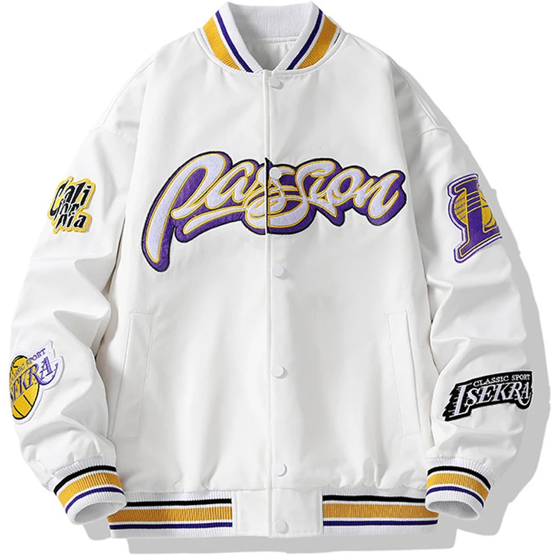 

Spring Baseball Jacket Men Letter Embroidery Patchwork Varsity Jackets Harajuku College Style Coat Oversized Streetwear Unisex
