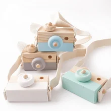

Let'S Make 1Pc Wooden Baby Toys Fashion Camera Wood Pendants Montessori Toys for Kids Wooden Diy Present Nursing Gift Baby Block