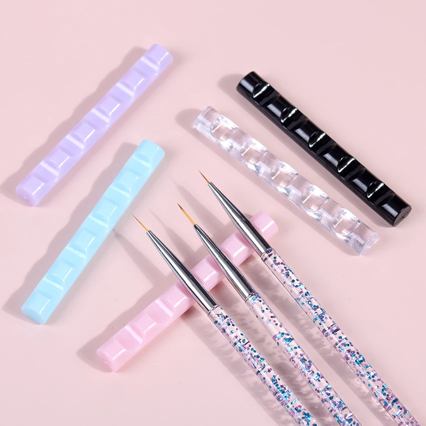 1pc 5 Grids Uv Gel Brush Display Holder Acrylic Manicure Tools Nail Art