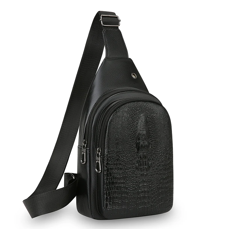 Business Casual Umhängetasche – Brusttasche aus weichem PU-Leder mit Handytasche für Profis mit weißem Kragen – Detail 20