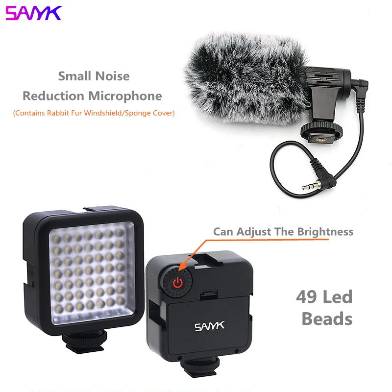 SANYK Stabilizer Phone Anti-shake Gimbal Vlogging Kit Microphone Led FillLight Lens Set Phone Cage Smartphone Rig camera gimbal stabilizer phone stabilizer selfie stick for Livestream