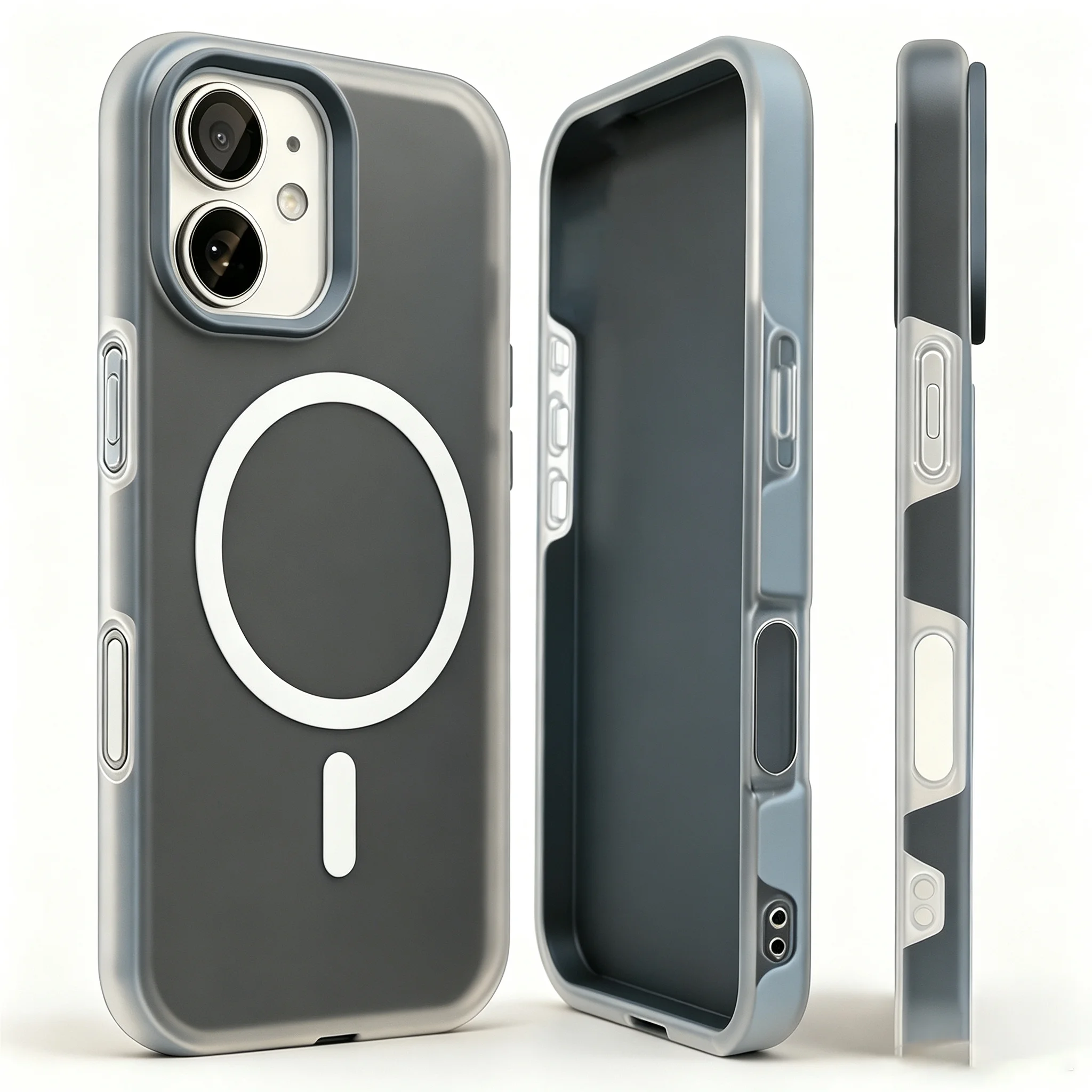 Magnetic Shockproof Silicone Case with Camera Control Cover