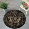 Pentagram Moon Cosmic Themed Round Rug Living Room Dining Room Bedroom Chair Mat Kids Laundry Balcony Non-slip Carpet Home Decor 4