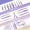30 Pcs Purple Manicure Set Professional travel kit Stainless Steel Solid Manicure Kit Nail Care Kit With Pink Case Valentine 5