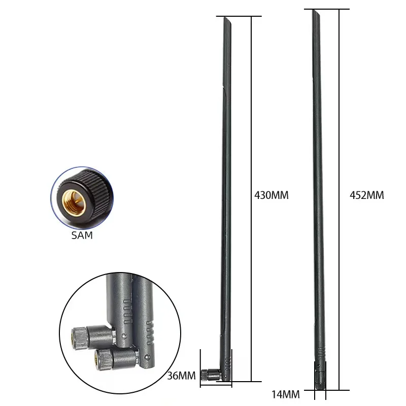 12dBi 2.4G 5.8G Dual Band WiFi Antenna SMA Male Omni High Gain Foldable Aerial f