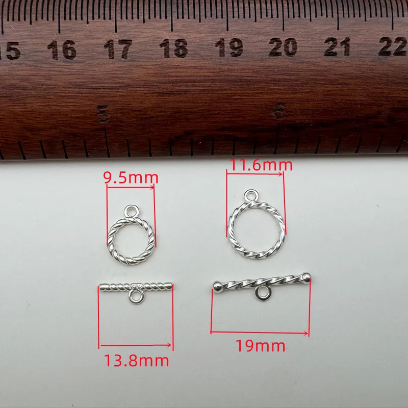 Sterling Silver Hemp Rope OT Clasp Jewelry Accessory for Handmade Necklaces and Bracelets