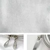 New Fashion Silver Soft Leather Clutch Cosmetic Bag Travel Portable Bathroom Organizer Storage Makeup Bag Toilet Bag Pouch 6