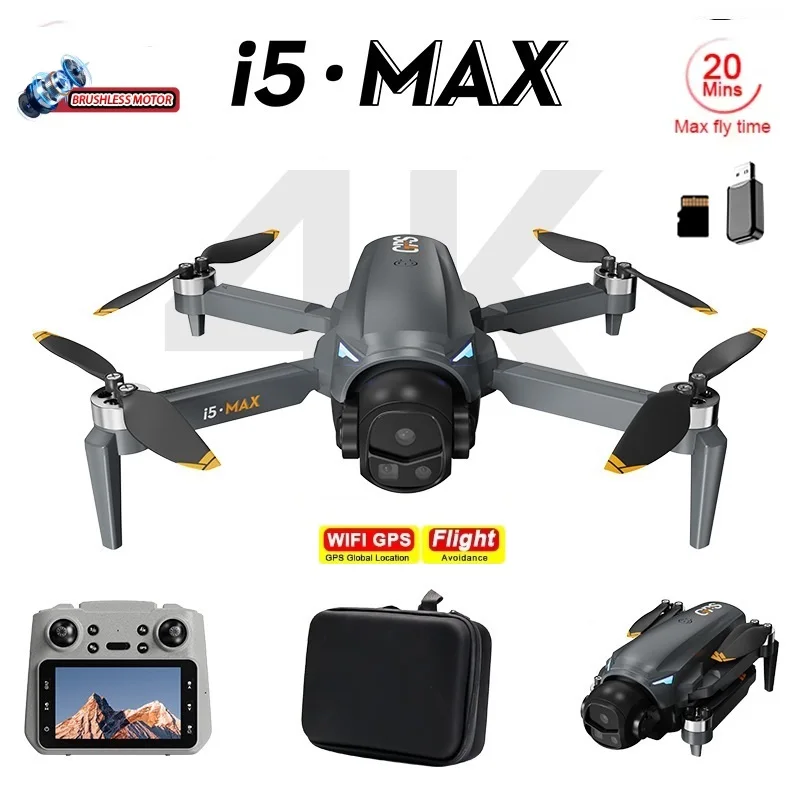 i5 MAX 드론 HD 카메라 5G WIFI GPS FPV UAV LCD 리모컨..