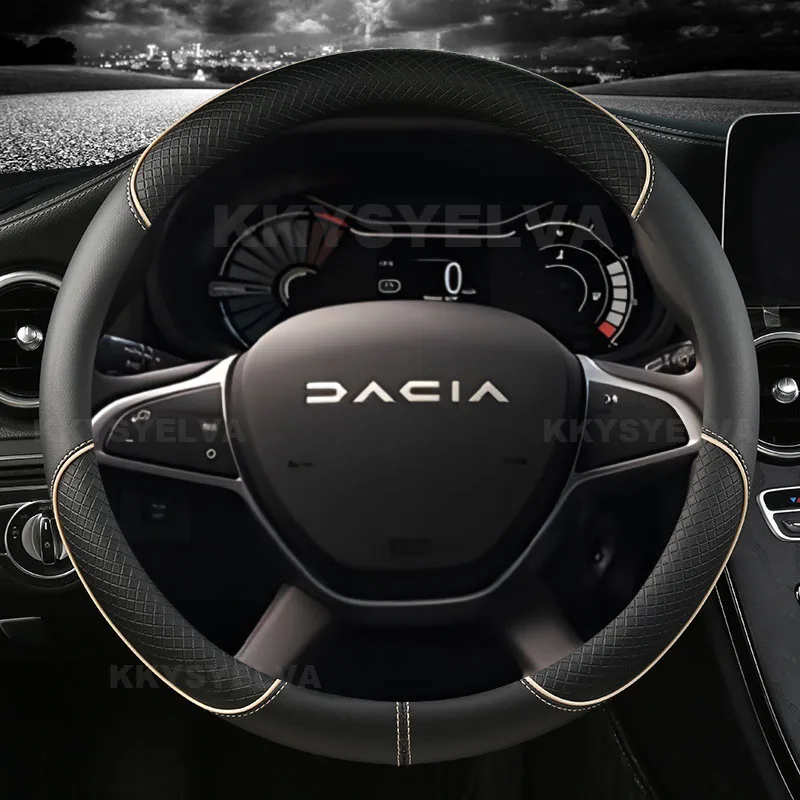 Steering Wheel Cover PU Leather for Dacia Spring Dacia Sandero Stepway Crossover for Renault Sandero