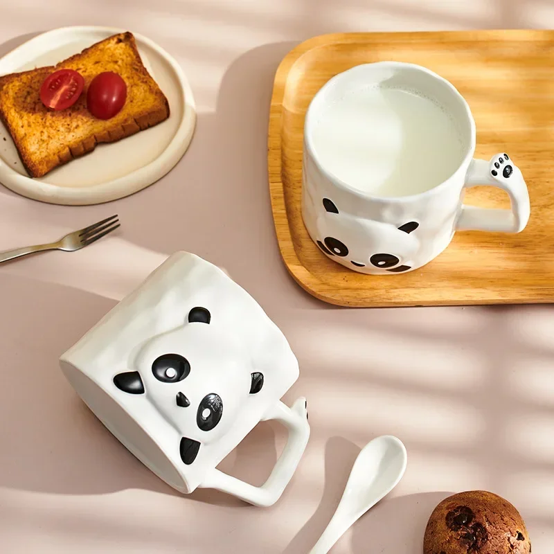 

400ml Cartoon Panda Ceramic Mugs Children Friends Gift Coffee Cup Milk Afternoon Tea Water Mug Household Tableware Drinkware