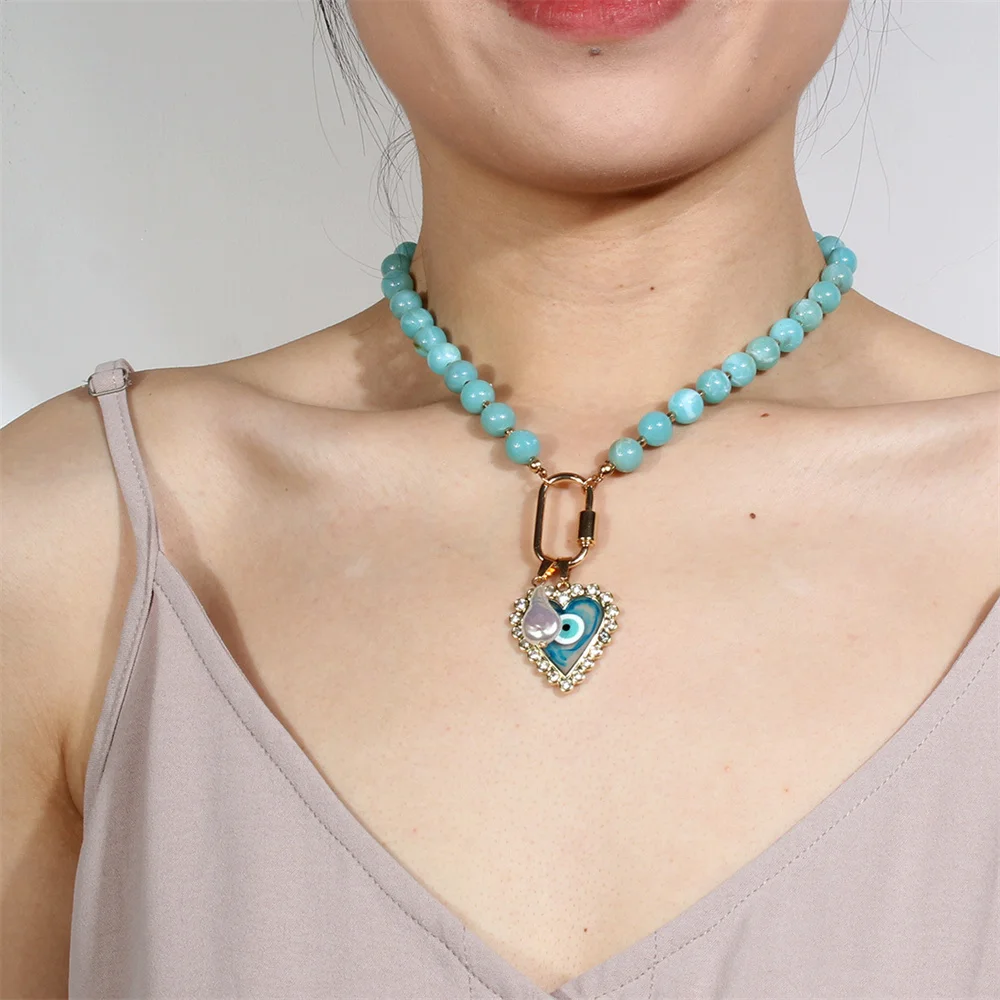 

NCEE 2023 New Ladies Fashion Retro Love Devil Eyes Pendant Necklace Jewelry Necklace Gift