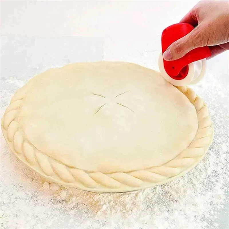 Kitchen Pizza Pastry Lattice Cutter Pastry Pie Decor Cutter Plastic Wheel Roller for Pizza Pie Crust Baking Tools