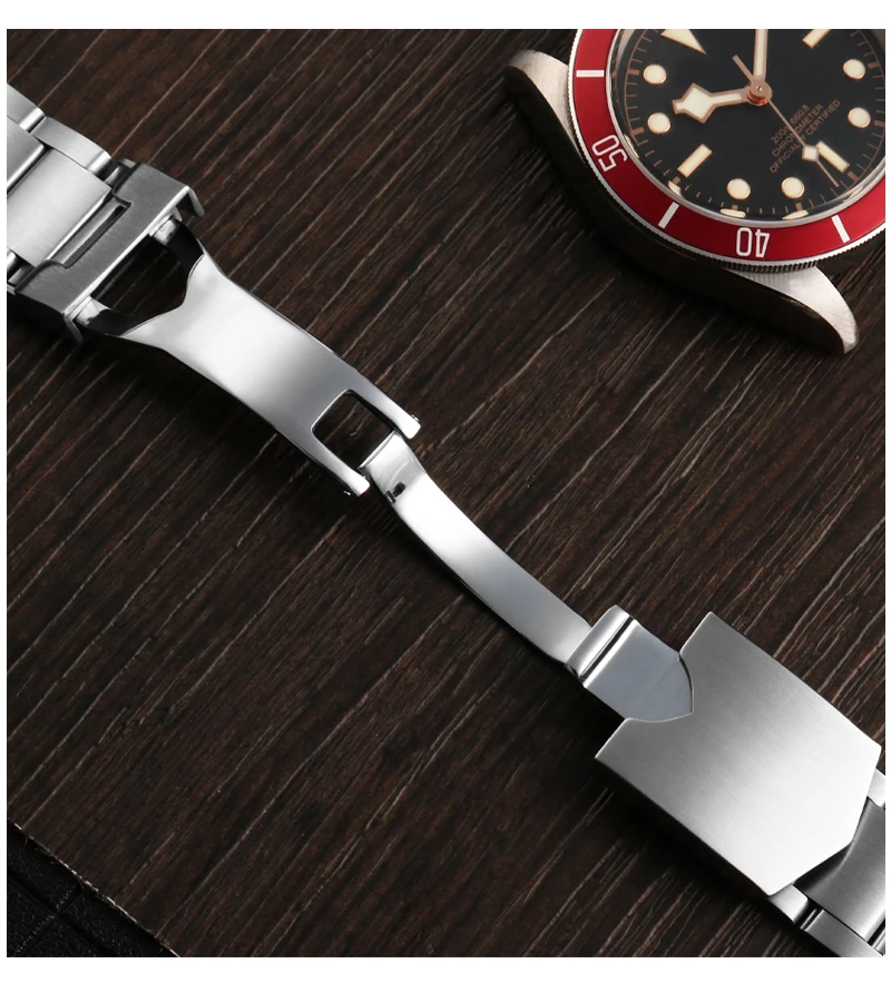 22mm Solid Stainless Steel Watchband For Tudor Black-Bay 79230 79730 Heritage Chrono Watch Strap Wrist Bracelet On No Rivet