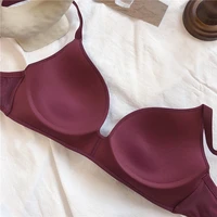 Soutien-gorge sans fil Ultra fin et Sexy en soie glacée pour femmes, sous-vêtements Sexy, Push Up, Lingerie Simple, brassière sans couture 6