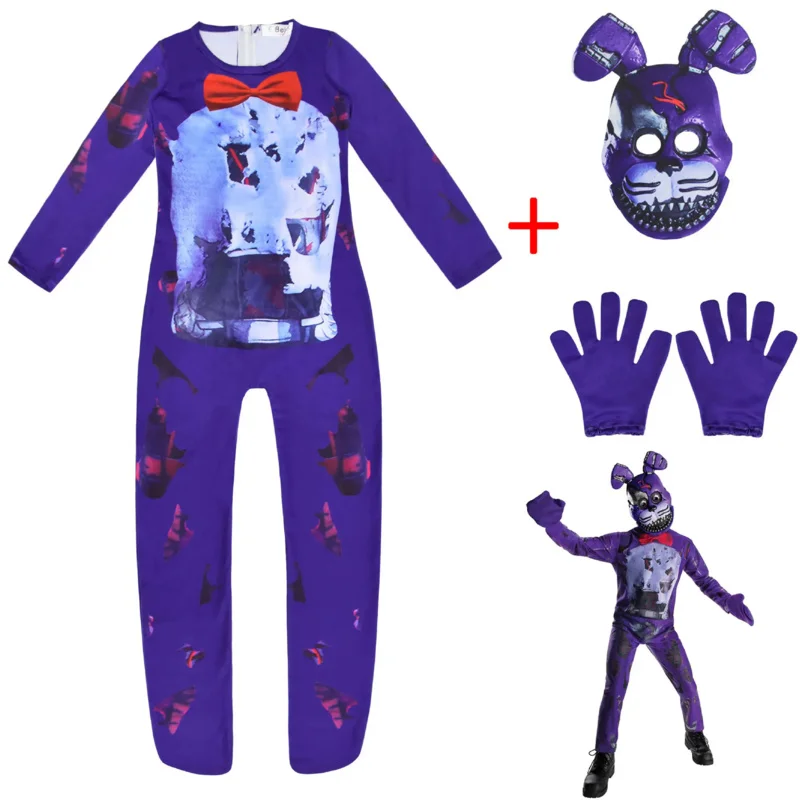 Findpitaya Freddy Bonnie Foxy Louie Kids Halloween Cosplay Costume E Maschera