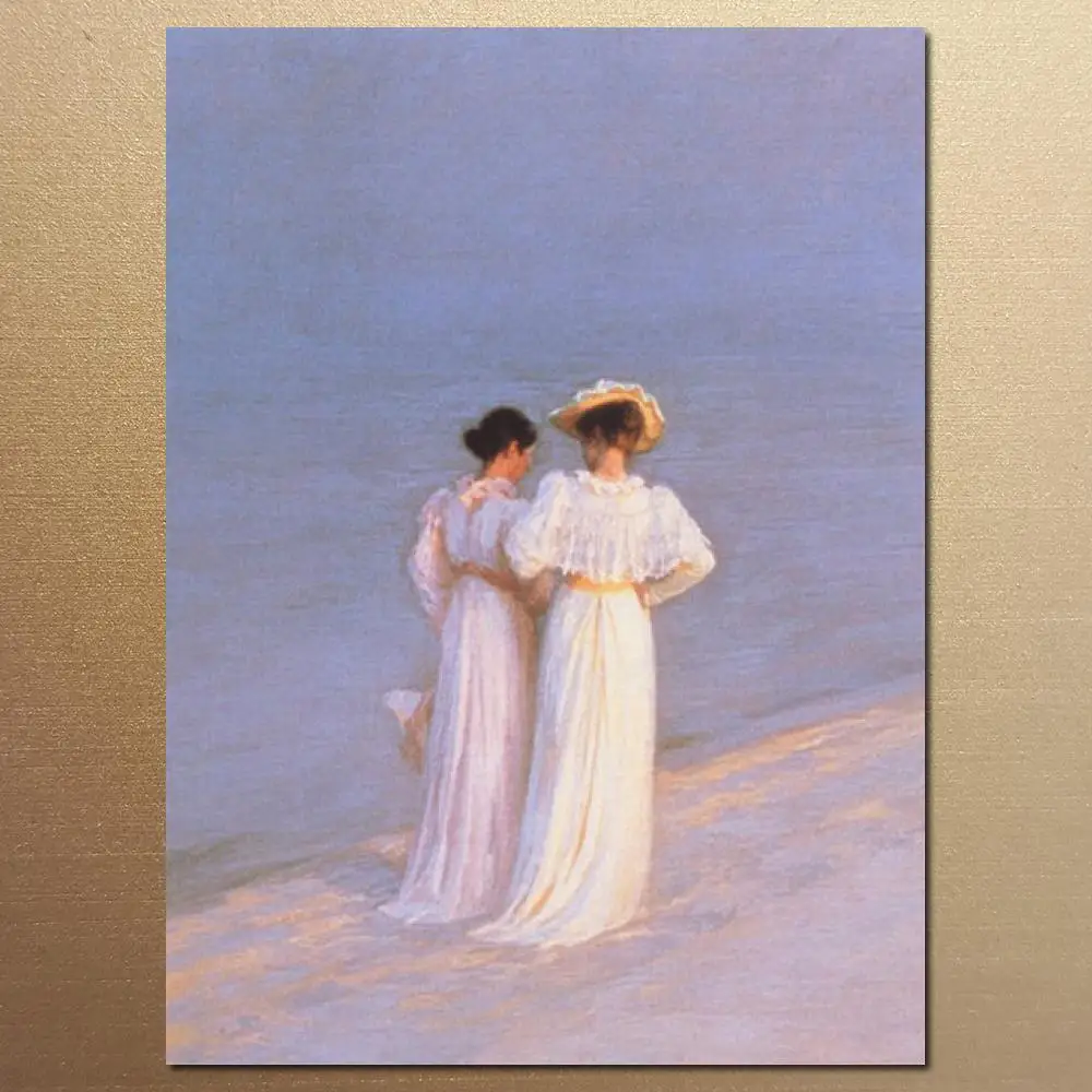 

Portrait Painting Women High Quality Promenade A Skagen By Peter Severin Kroyer Oil Picture On Canvas Art Hand Painted