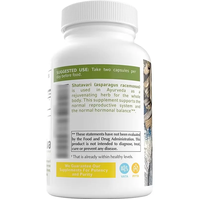 Natural Shatavari powder extract 60 capsules asparagus root grass vegetarian capsules dietary supplement