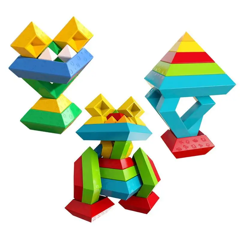 цена Building Blocks Stacking Toys Educational STEM Sensory Kids Toys Blocks STEM Sensory Toys For Preschool Learning Activities