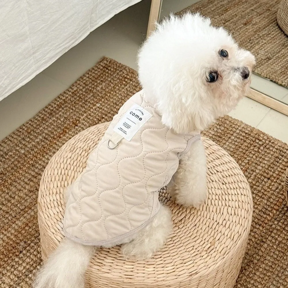 작은 중형 애완 동물을위한 D-링 애완 동물 의상 강아지 코트와 새로운 두꺼운 따뜻한 겨울 애완 동물 강아지 조끼 코튼 솔리드 컬러 애완 동물 자켓