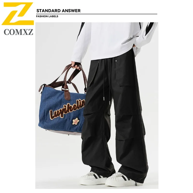 COMXZ 2025 Autumn New American Style Classic Stylish Workwear Street Pants Unisex Trend outdoor Sport Loose Fit Casual Trousers