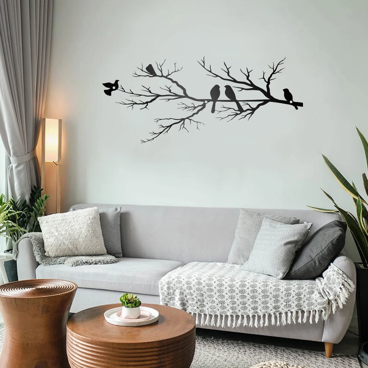 Wanddecoratie Familie met mosboom met persoonlijke gravure