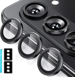Enhanced Camera Lens Protector - 2 PCS Tempered Glass & Metal Scratch - Resistant Cover - Samsung Z Flip 7 8 (Black x2)