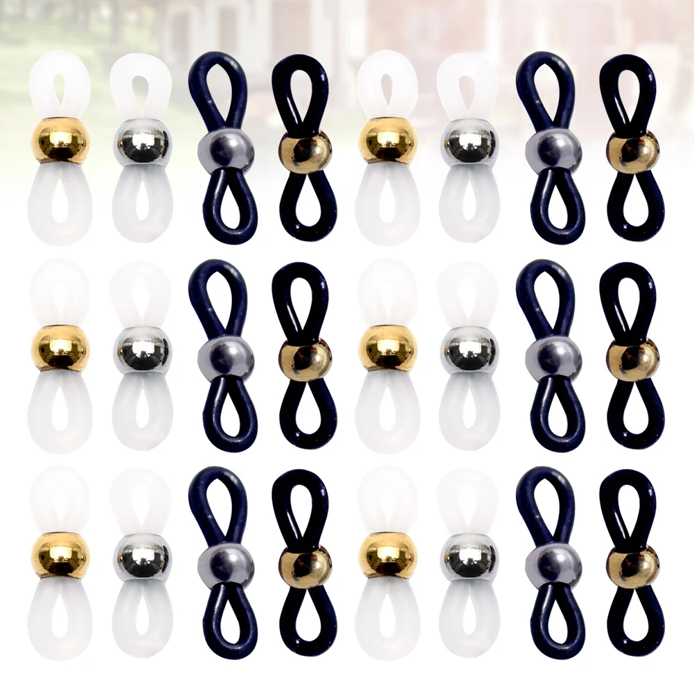 

40pcs Silicone Eyeglass Holder Anti- Adjustable Rubber Finding Chain Strap Ends Retainer for Eyeglass Necklace Chain