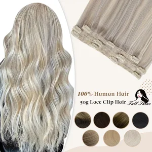 Extensiones de cabello humano brillo completo, horquillas de cabello humano Remy, Color ombré, máquina 100%, 50 gramos, 3 uds.