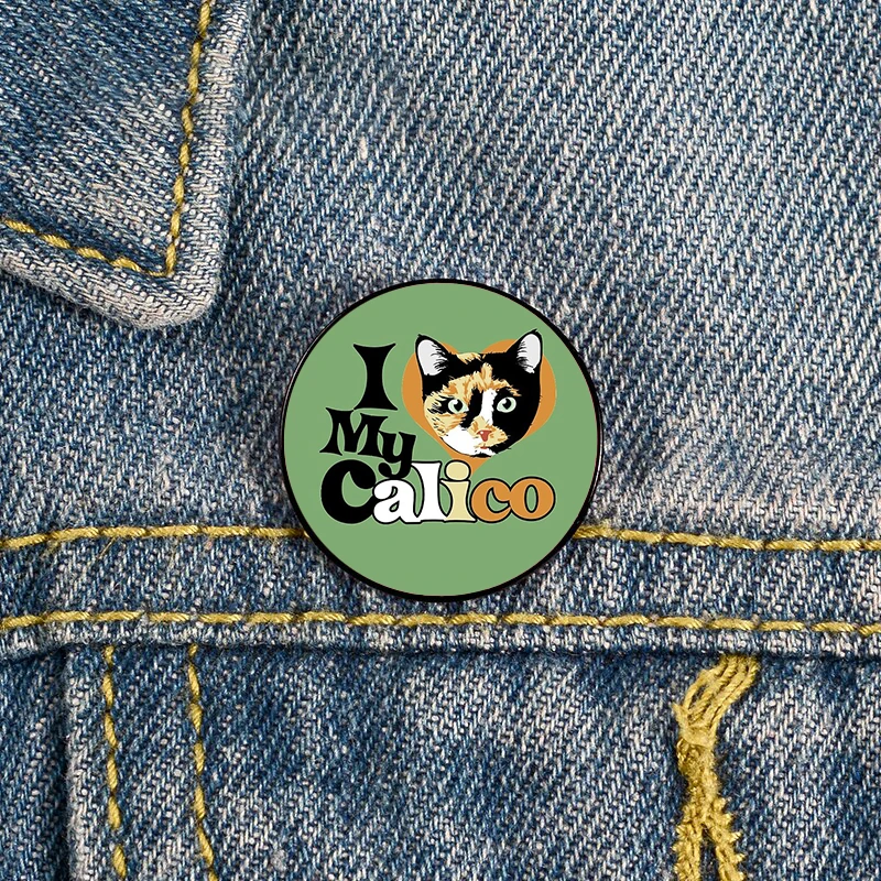 

I love my Calico Pin Custom cute Brooches Shirt Lapel teacher tote Bag backpacks Badge Cartoon gift brooches pins for women