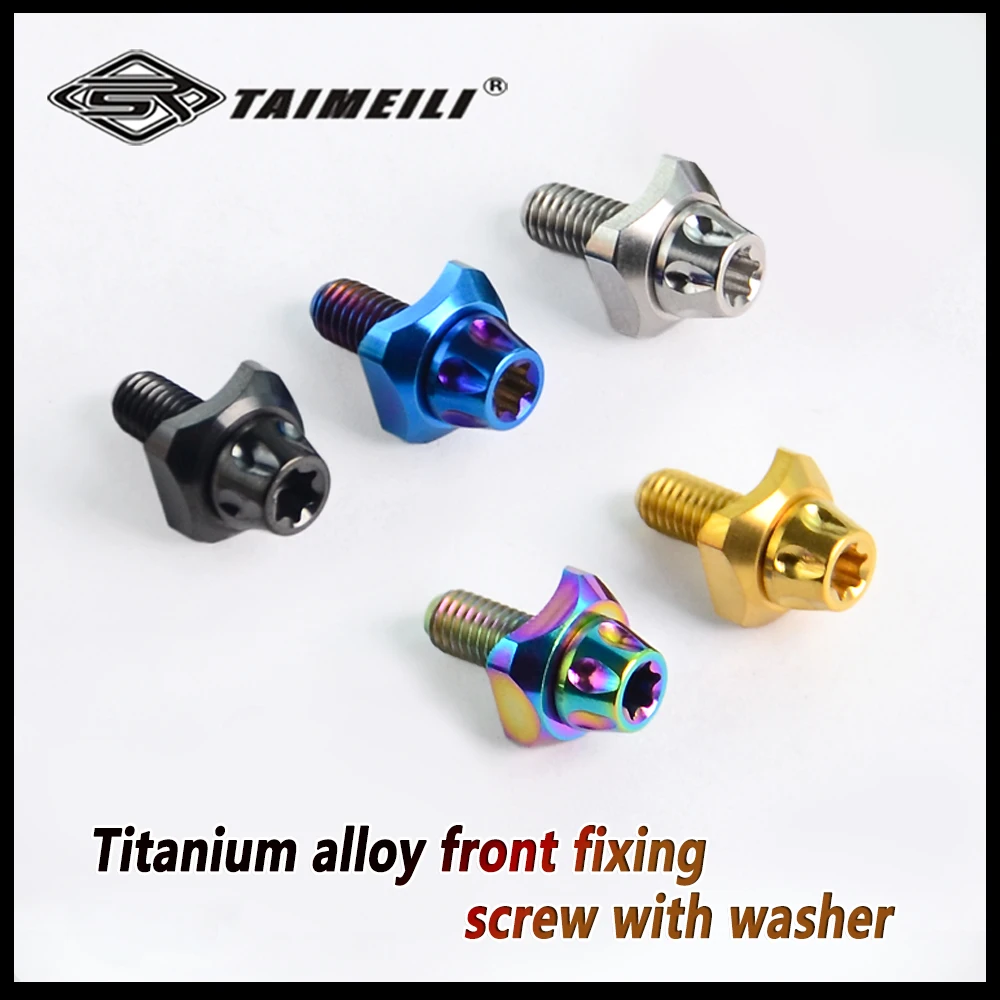 High-Performance Titanium Alloy Curved Washer with Screws for Bicycle Front Variable Speed Fixing