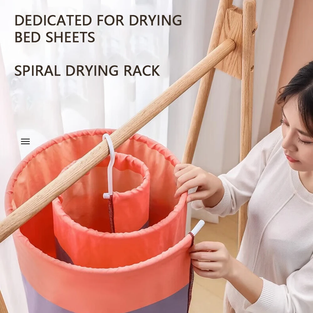 Spirals Drying Rack Space Saving Bed Sheet Hanger For Household Dorm Round Multi-functional Balcony Rotating Spirals Drying Rack 4