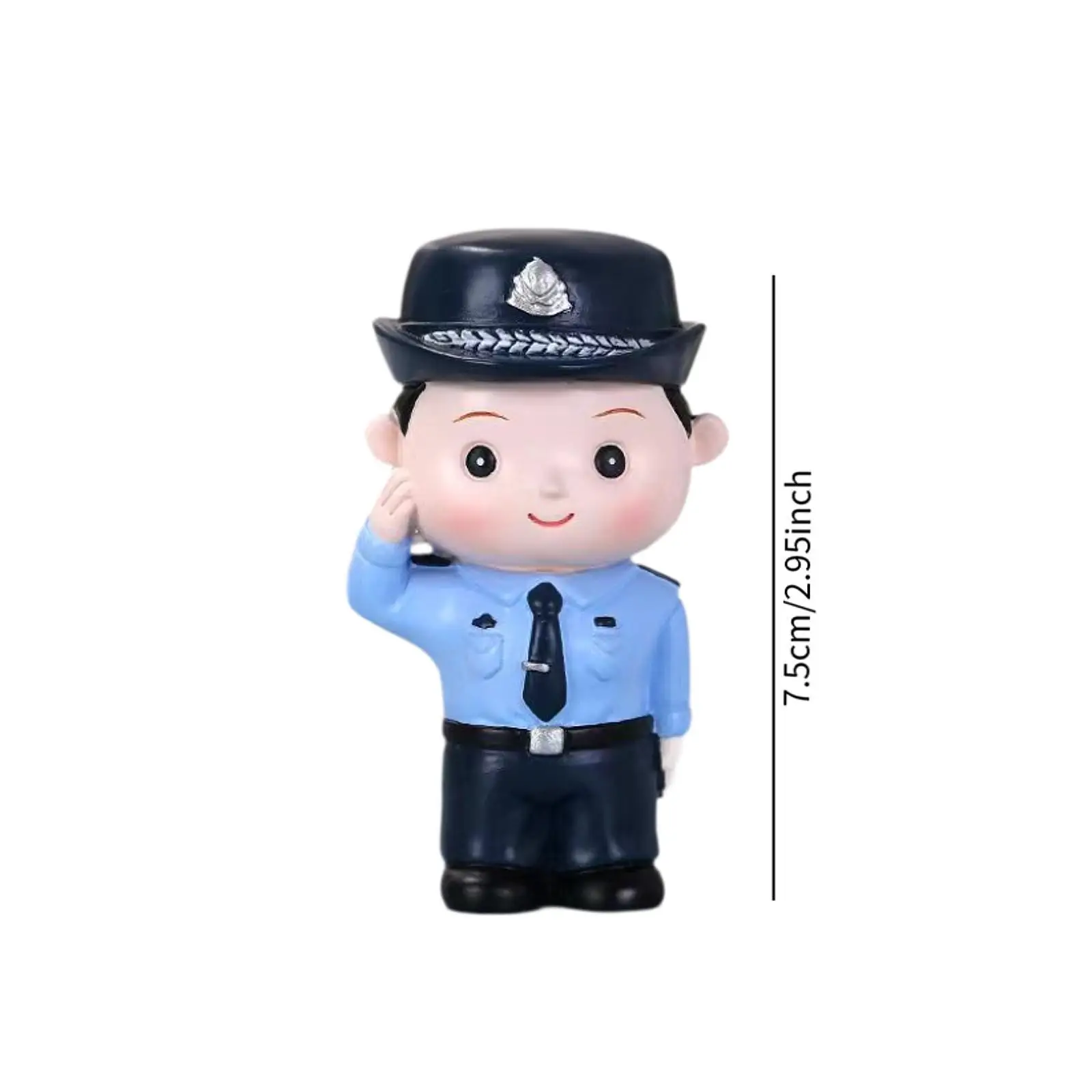 Hand Painted Police Figurine Mini Police Statue for Micro Landscapes Layout