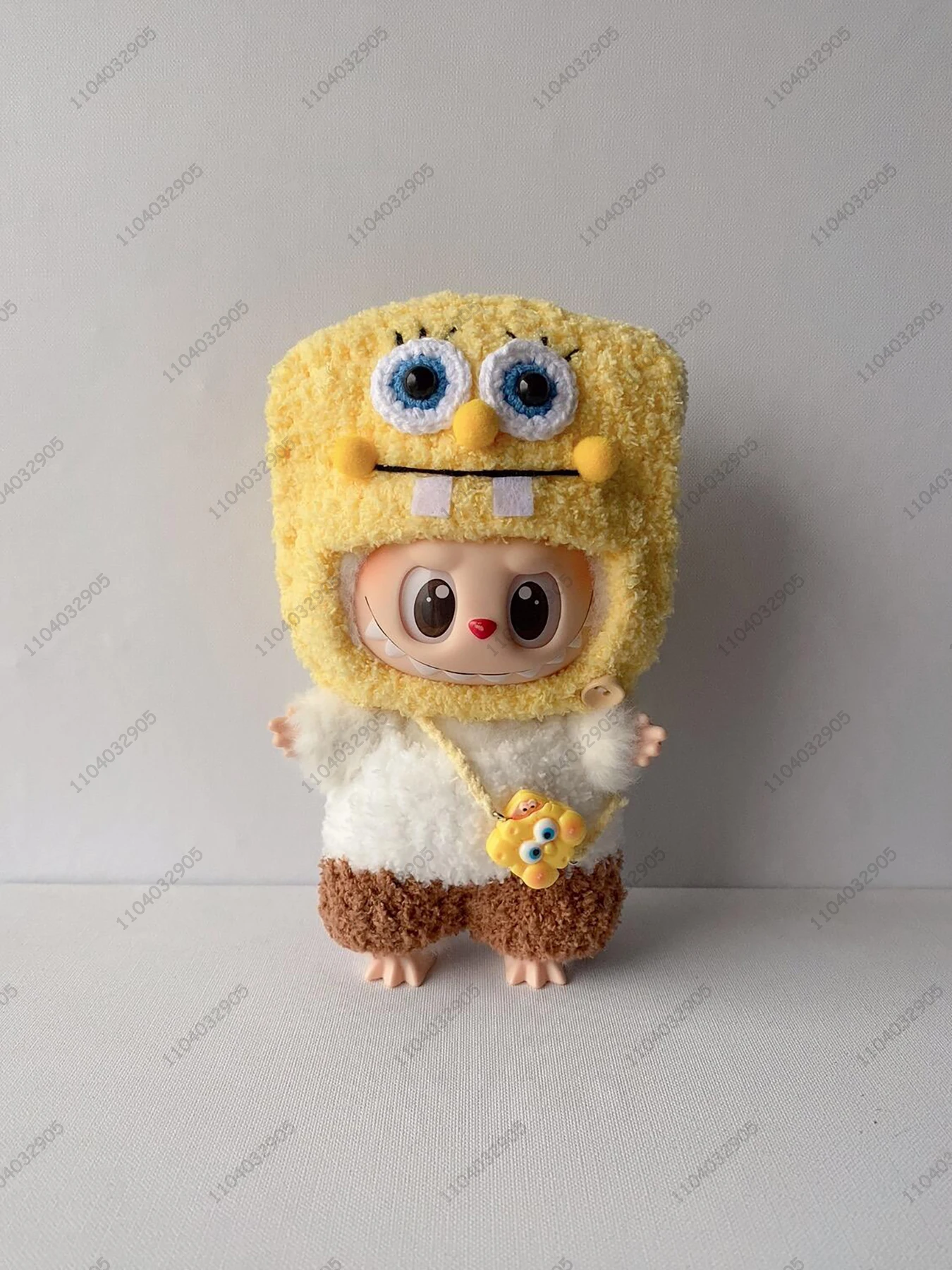 Labubu The Monsters Sponge Bob Patrick Star Costume Hand Knitted Clothes 1：1 Original Replica Vinyl Doll Action Figure Gift