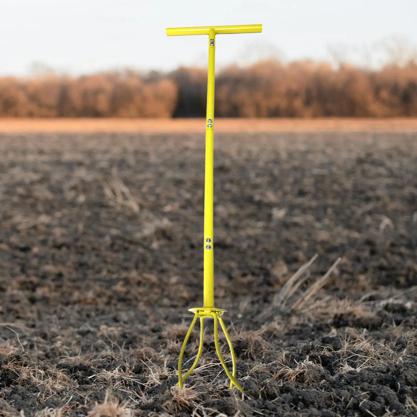 Manual Hand Tiller for Cultivate, Loosen, Aerate Rugged for Gardening Bed, T Shaped Handle Gardening Claw Tool Cultivator 3