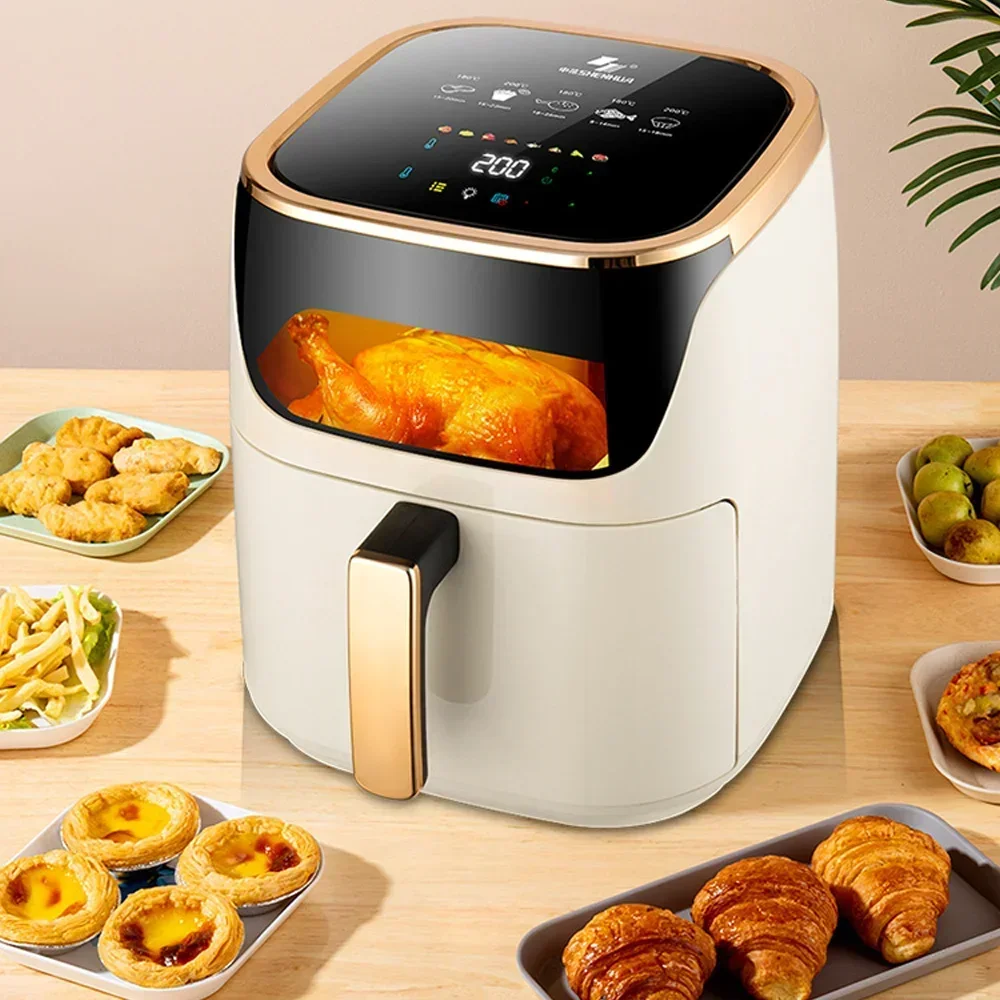 Shenhua Smart Air Fryers 10L Large-capacity Household Multi-functional Smart Oil-free Smokeless Electric Oven AirFryers 220V smart air fryer 3l large capacity household multi functional smart oil free smokeless electric oven kitchen air fryer 220v